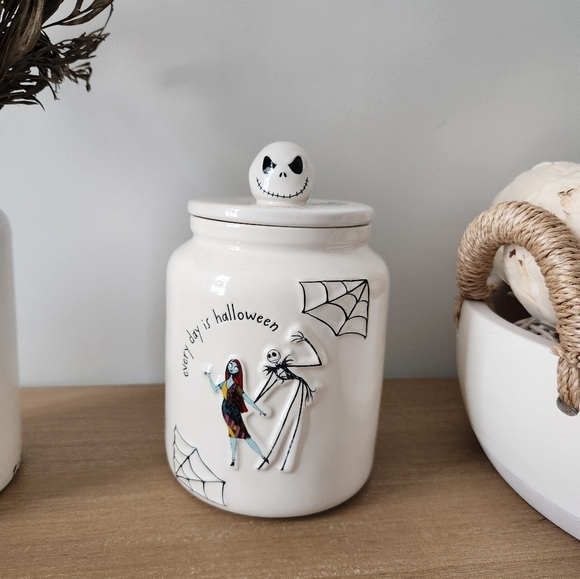 Rae Dunn White Ceramic Jar - Disney Nightmare Before Christmas - Picture 2 of 6